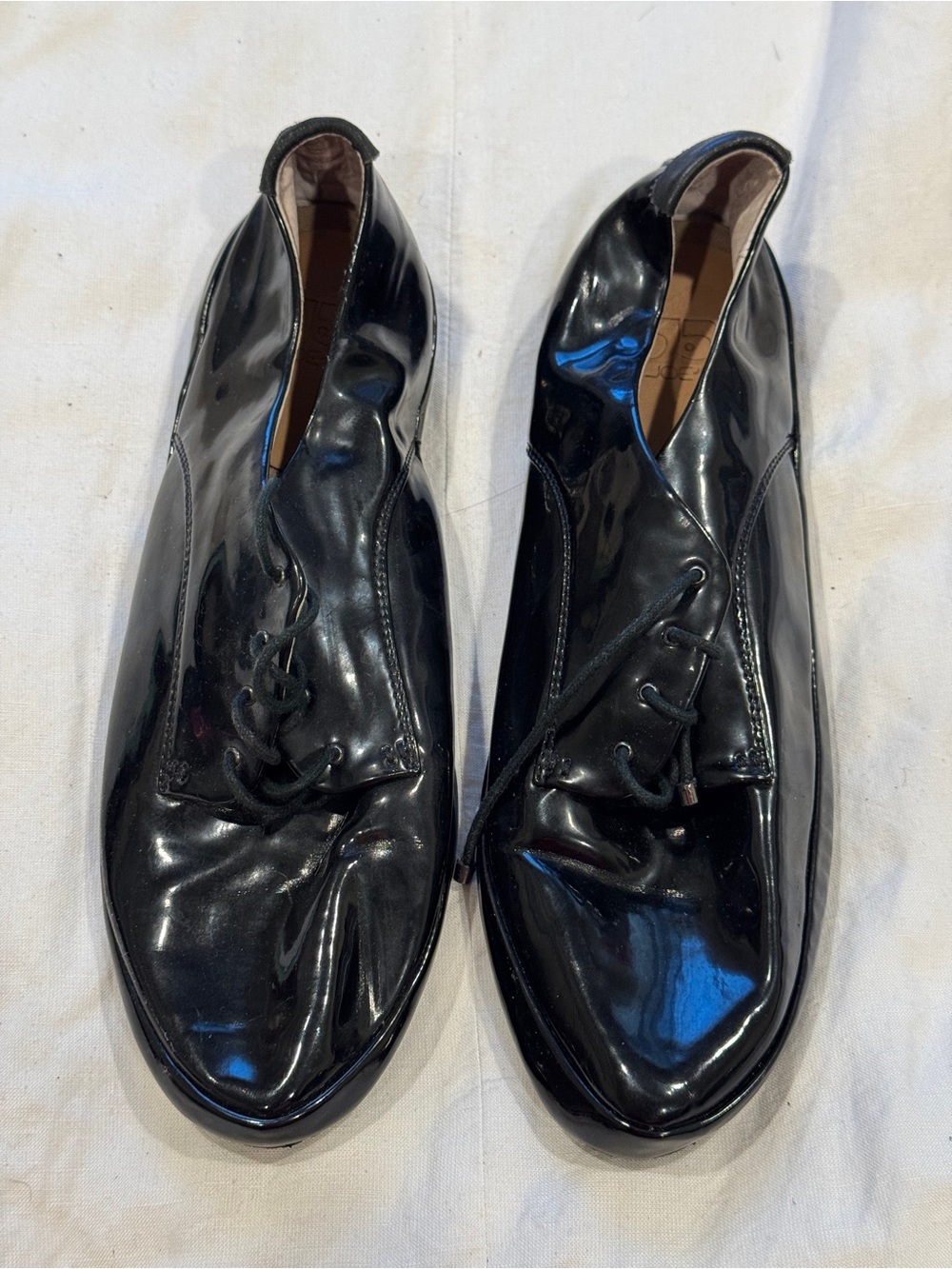 Black Dress Shoes - Classic Patent Leather Lace-Up
